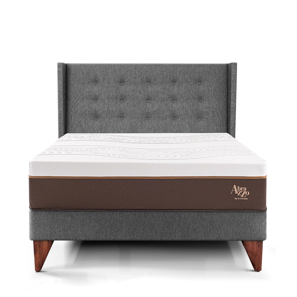 DORMITORIO EUROEPO PARAÍSO ROYAL ABRAZZO 2 PLAZAS EUROPEO GRIS + CABECERA GOLD + 2 ALMOHADAS VISCOELÁSTICAS - 3