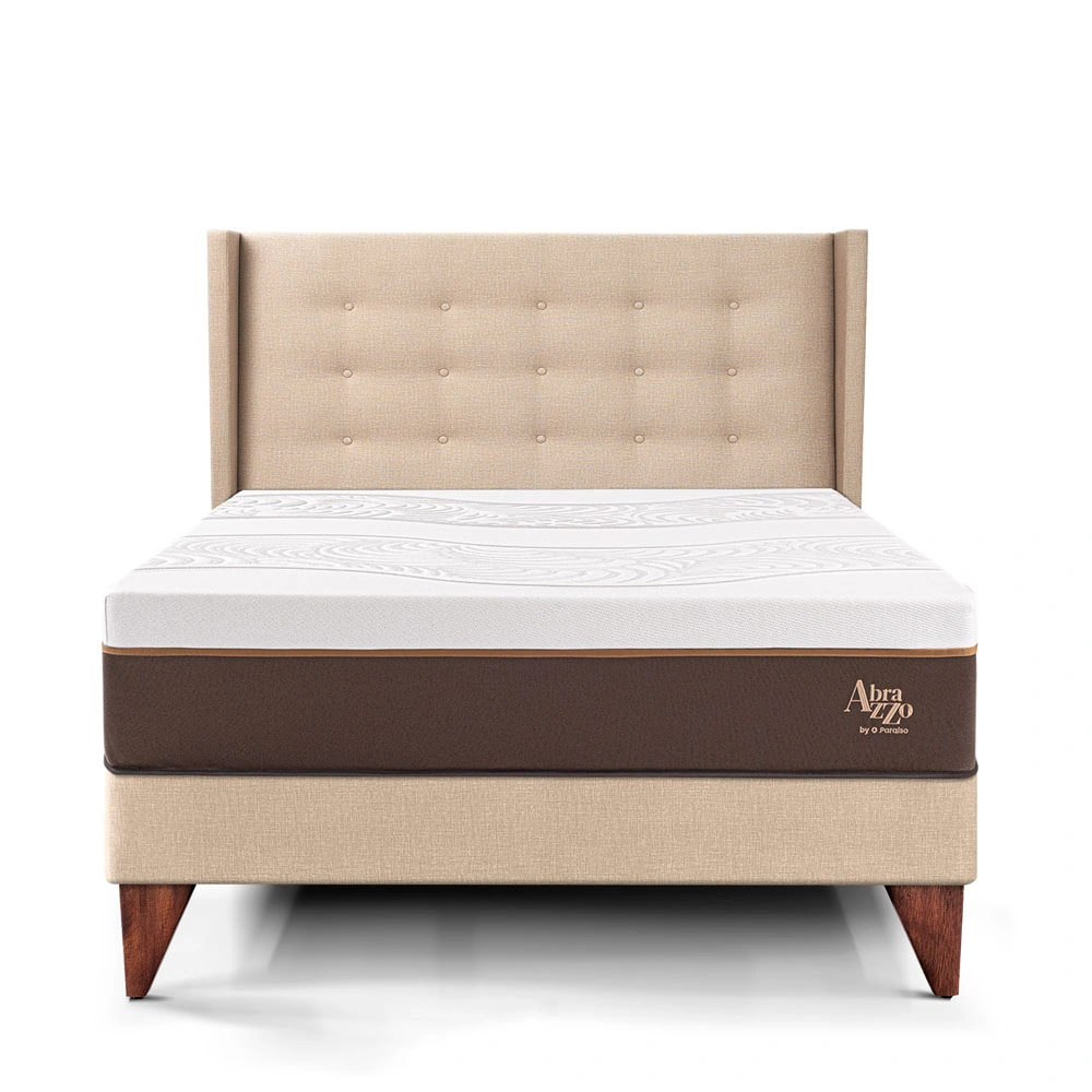 DORMITORIO EUROEPO PARAÍSO ROYAL ABRAZZO 2 PLAZAS EUROPEO CHAMPAGNE + CABECERA GOLD + 2 ALMOHADAS VISCOELÁSTICAS - 3