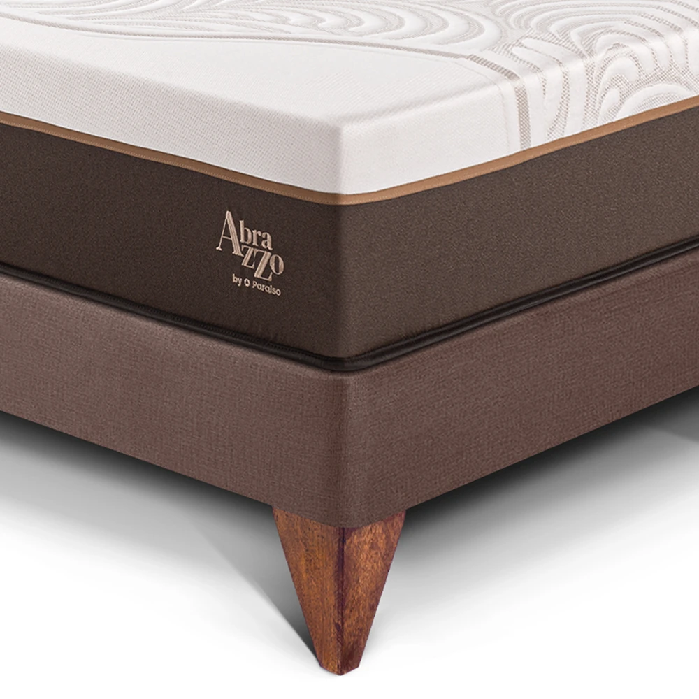 DORMITORIO EUROEPO PARAÍSO ROYAL ABRAZZO QUEEN EUROPEO CHOCOLATE + CABECERA GOLD + 2 ALMOHADAS VISCOELÁSTICAS - 2