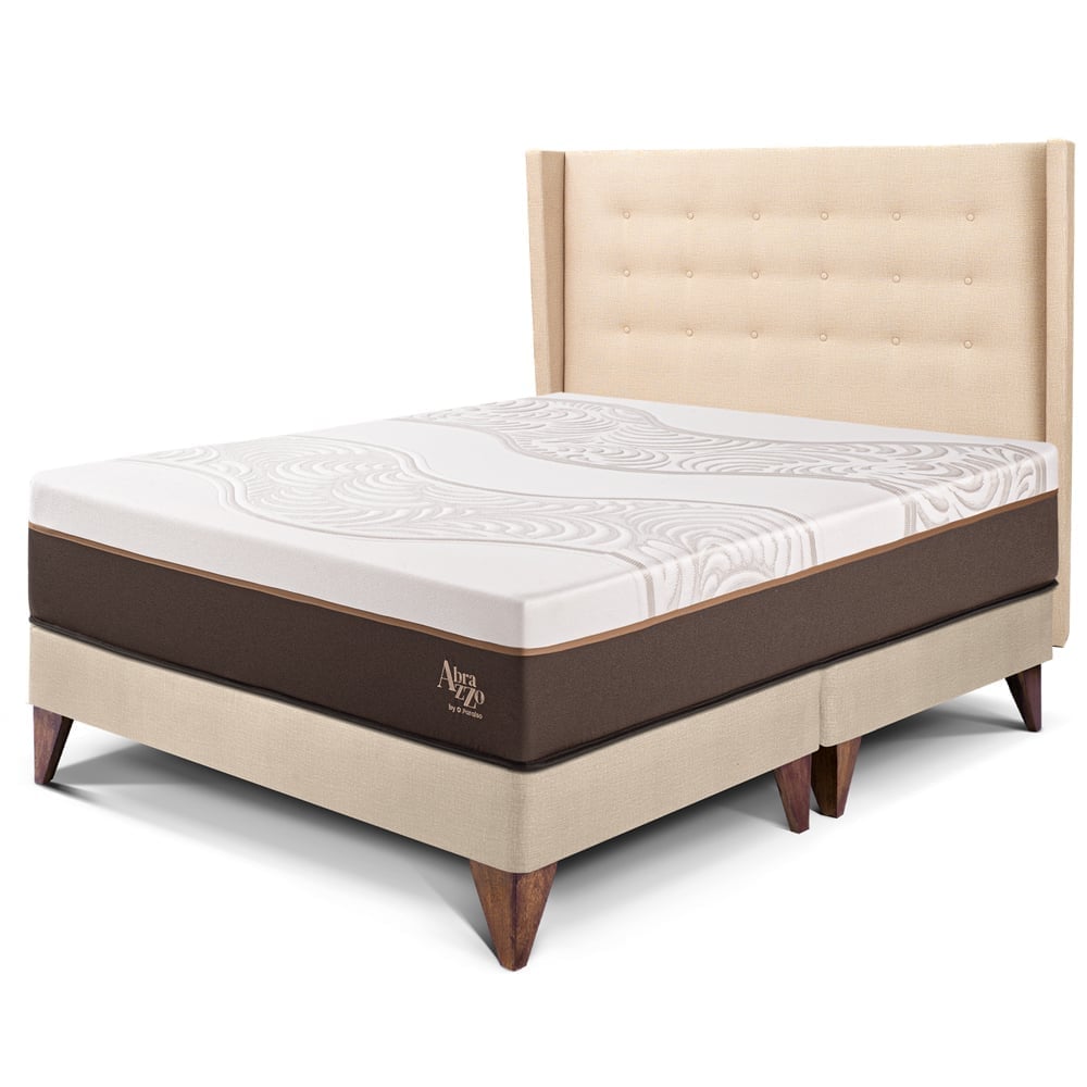 DORMITORIO EUROEPO PARAÍSO ROYAL ABRAZZO QUEEN EUROPEO CHAMPAGNE + CABECERA GOLD + 2 ALMOHADAS VISCOELÁSTICAS - 1