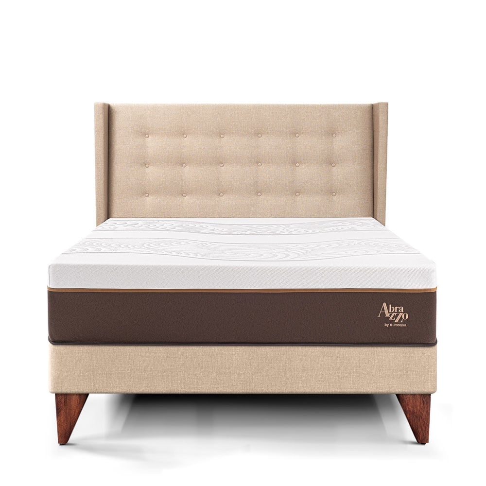 DORMITORIO EUROEPO PARAÍSO ROYAL ABRAZZO QUEEN EUROPEO CHAMPAGNE + CABECERA GOLD + 2 ALMOHADAS VISCOELÁSTICAS - 3