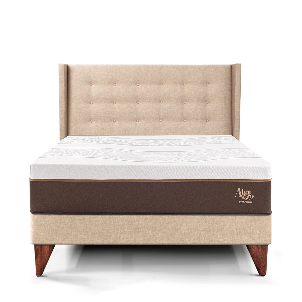 DORMITORIO EUROEPO PARAÍSO ROYAL ABRAZZO QUEEN EUROPEO CHAMPAGNE + CABECERA GOLD + 2 ALMOHADAS VISCOELÁSTICAS - 3