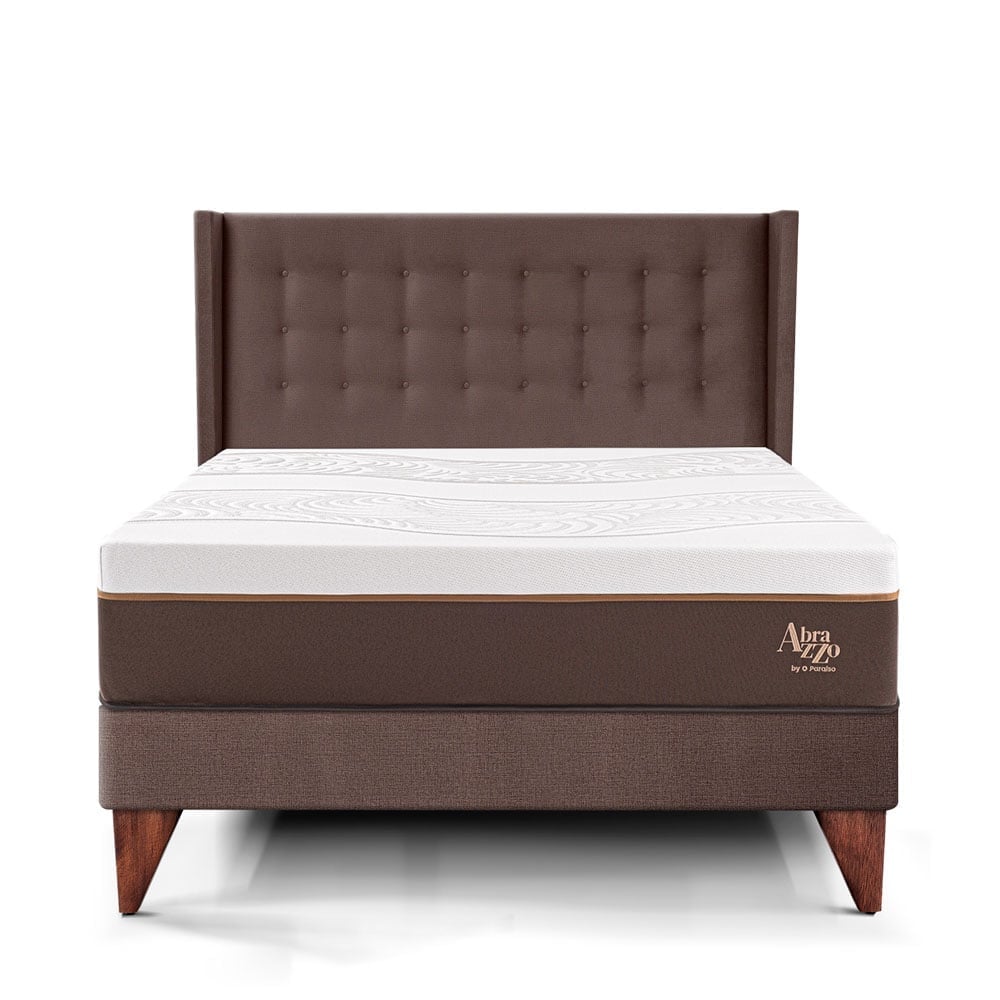 DORMITORIO EUROEPO PARAÍSO ROYAL ABRAZZO KING EUROPEO CHOCOLATE + CABECERA GOLD + 2 ALMOHADAS VISCOELÁSTICAS - 3