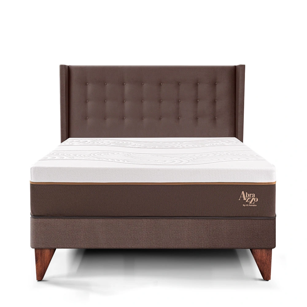 DORMITORIO EUROEPO PARAÍSO ROYAL ABRAZZO KING EUROPEO CHOCOLATE + CABECERA GOLD + 2 ALMOHADAS VISCOELÁSTICAS - 3