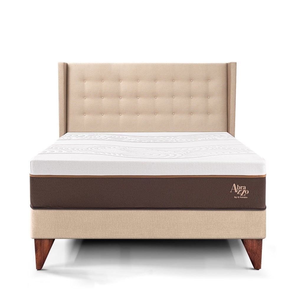 DORMITORIO EUROEPO PARAÍSO ROYAL ABRAZZO KING EUROPEO CHAMPAGNE + CABECERA GOLD + 2 ALMOHADAS VISCOELÁSTICAS - 3