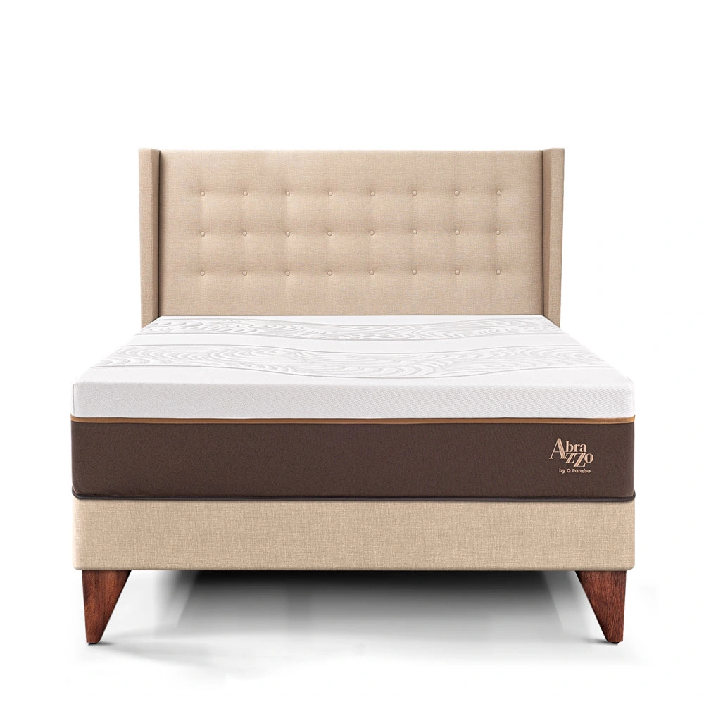 DORMITORIO EUROEPO PARAÍSO ROYAL ABRAZZO KING EUROPEO CHAMPAGNE + CABECERA GOLD + 2 ALMOHADAS VISCOELÁSTICAS - 3