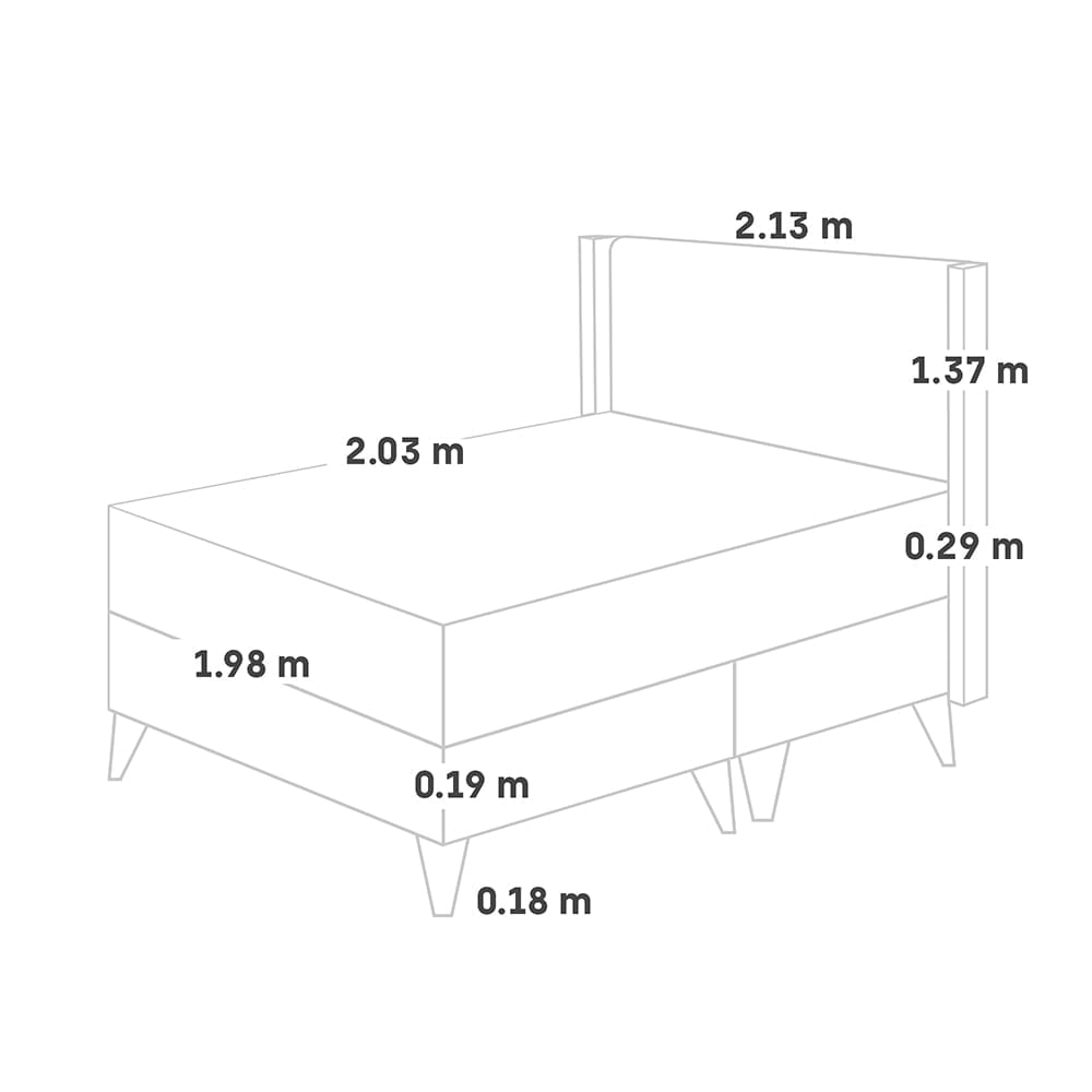 DORMITORIO EUROEPO PARAÍSO ROYAL ABRAZZO KING EUROPEO CHAMPAGNE + CABECERA GOLD + 2 ALMOHADAS VISCOELÁSTICAS - 5