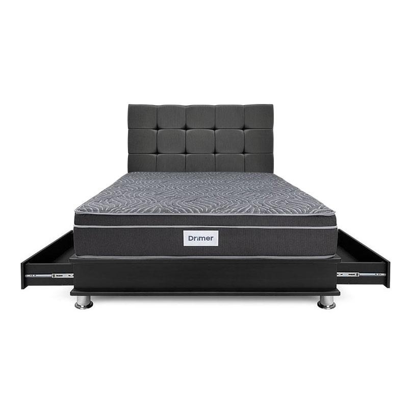 DORMITORIO AMERICANO DRIMER VENTUS KING CON CAJONES GRIS - 2