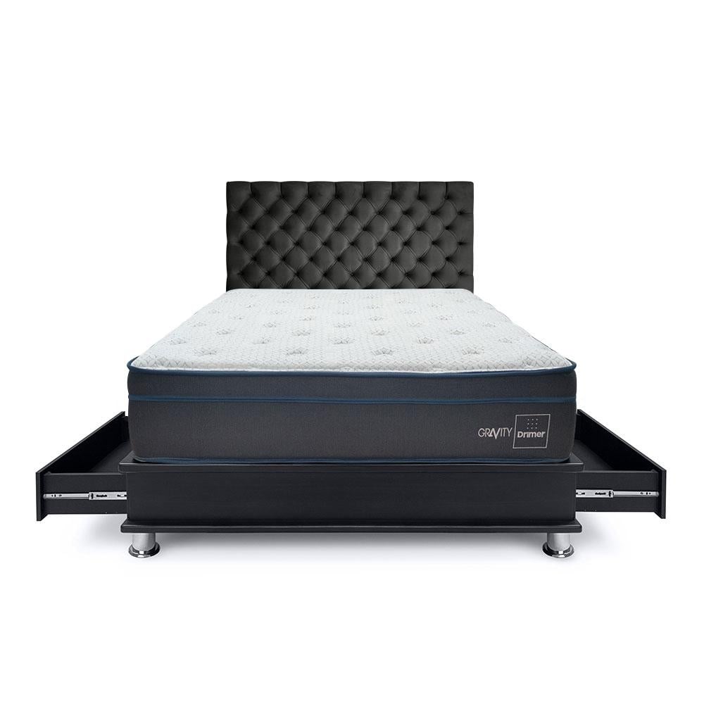 DORMITORIO AMERICANO DRIMER GRAVITY 1.5 PLAZAS CON CAJONES GRIS - 2