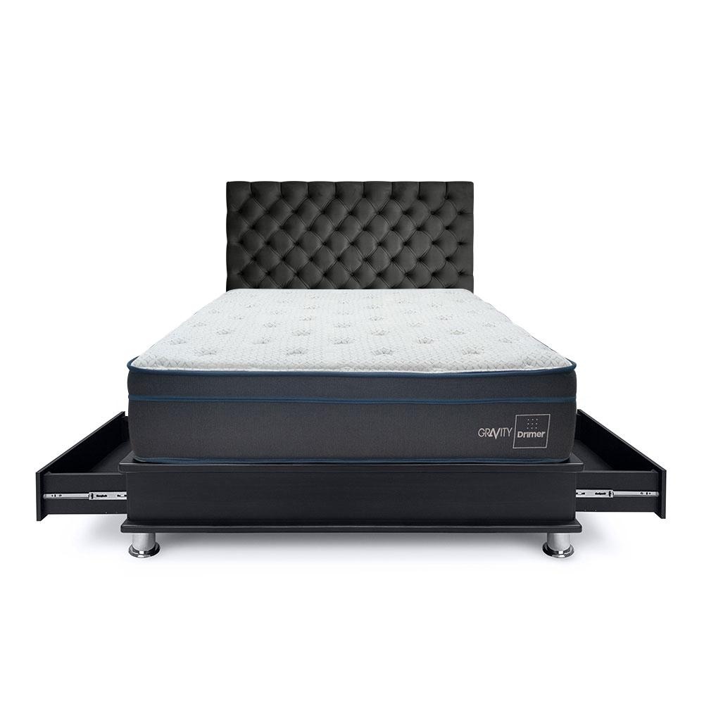DORMITORIO AMERICANO DRIMER GRAVITY KING CON CAJONES GRIS - 2