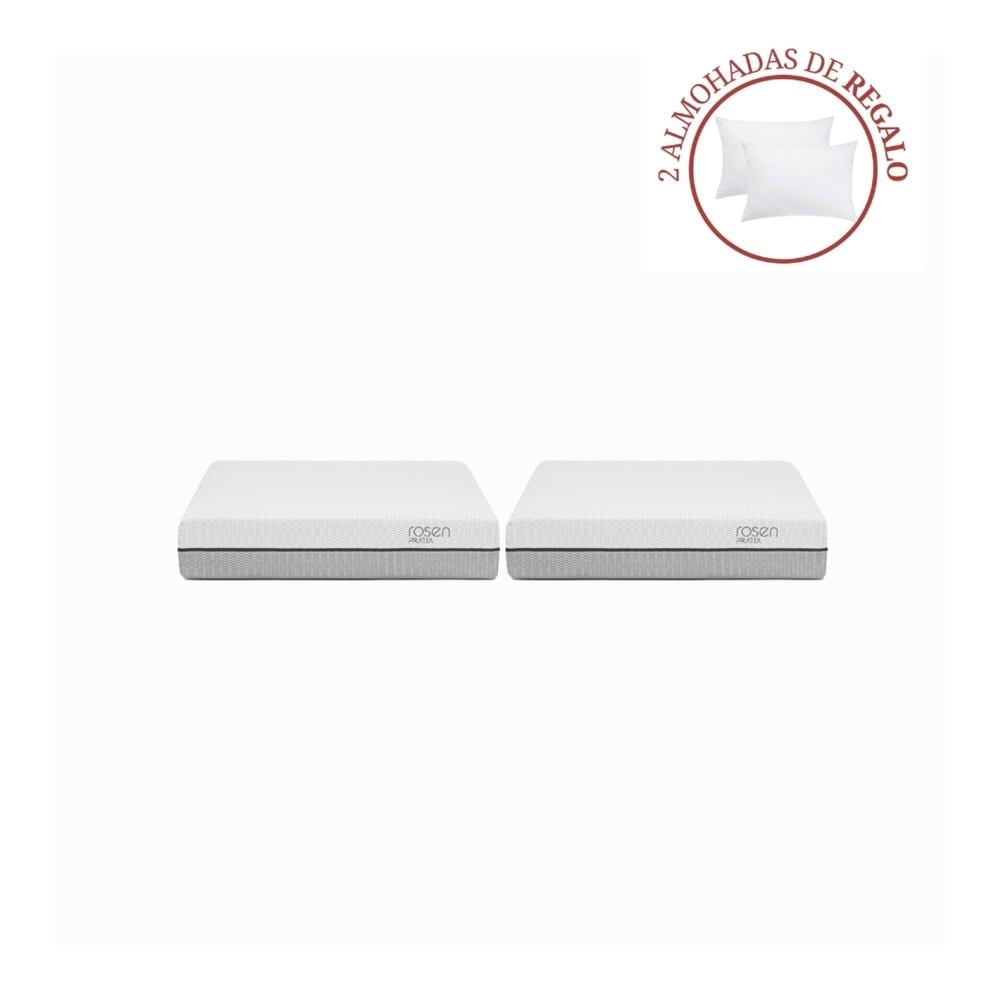 DOS COLCHONES ROSEN PRATTA 1.5 PLAZAS + 2 ALMOHADAS - 2