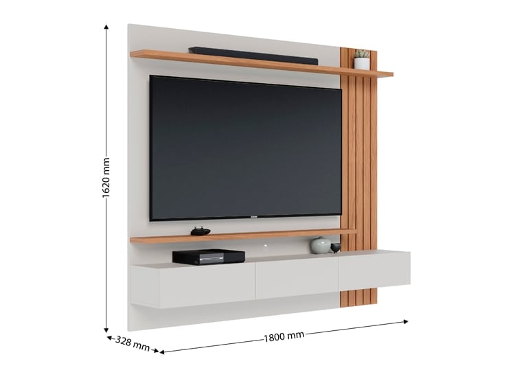 PANEL DE TV SUSPENDIDO JURITI 1.8 PARA 70" OFF WHITE - 3