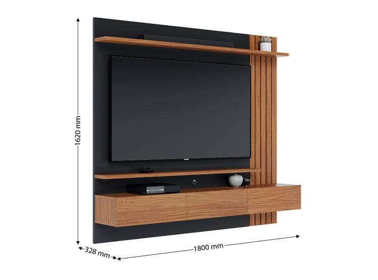 PANEL DE TV SUSPENDIDO JURITI 1.8 PARA 70" NEGRO - 3