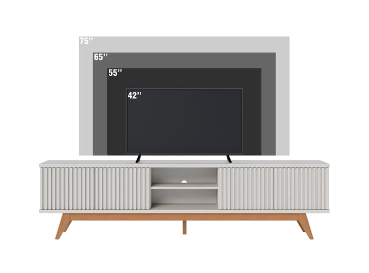 MESA DE TV RIPLEY HOME FORTALEZA OFF WHITE HASTA 75" - 4