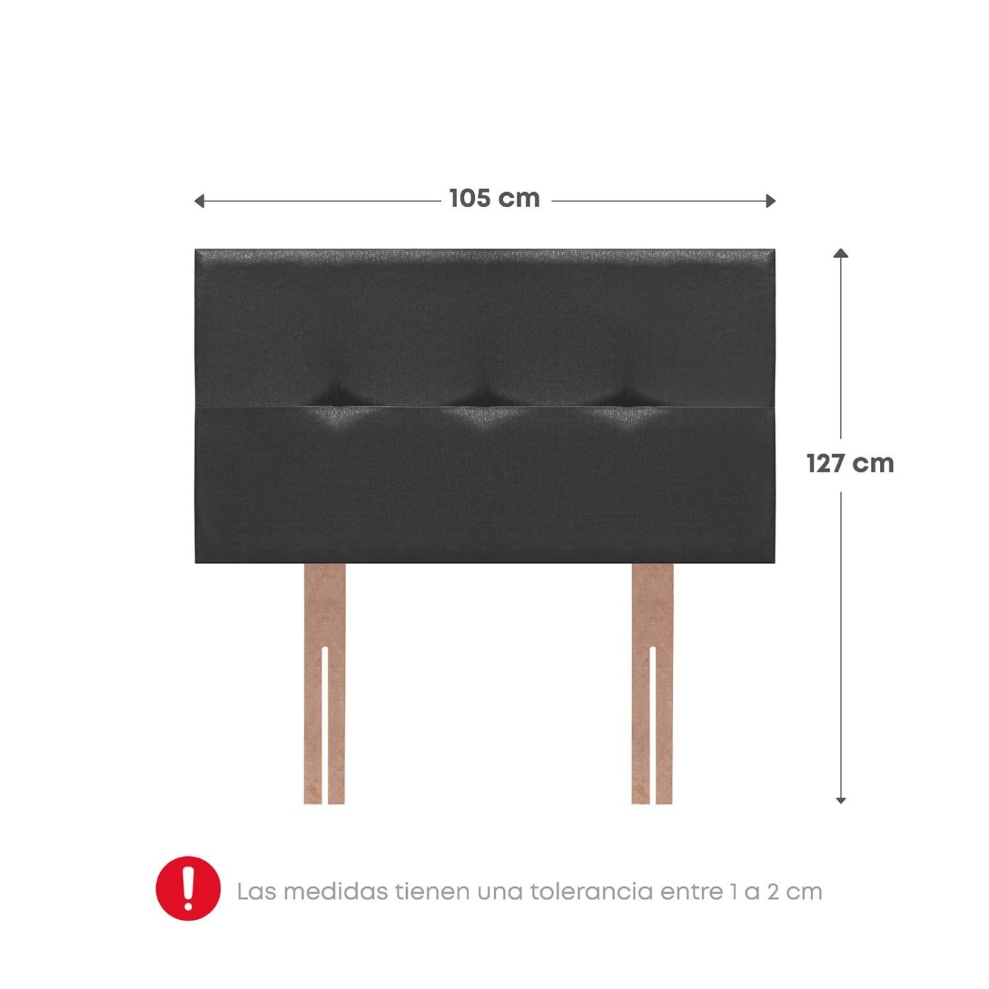 CABECERA RIZZOLI VESUBIO 1.5 PLAZAS GRIS - 2