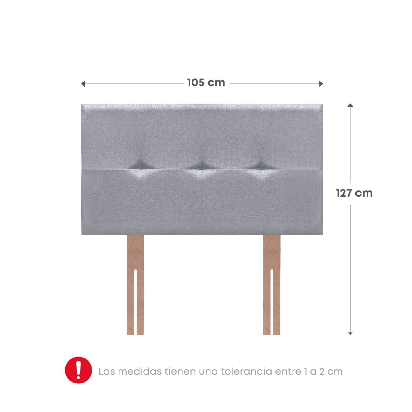 CABECERA RIZZOLI VESUBIO 1.5 PLAZAS PLATA - 2