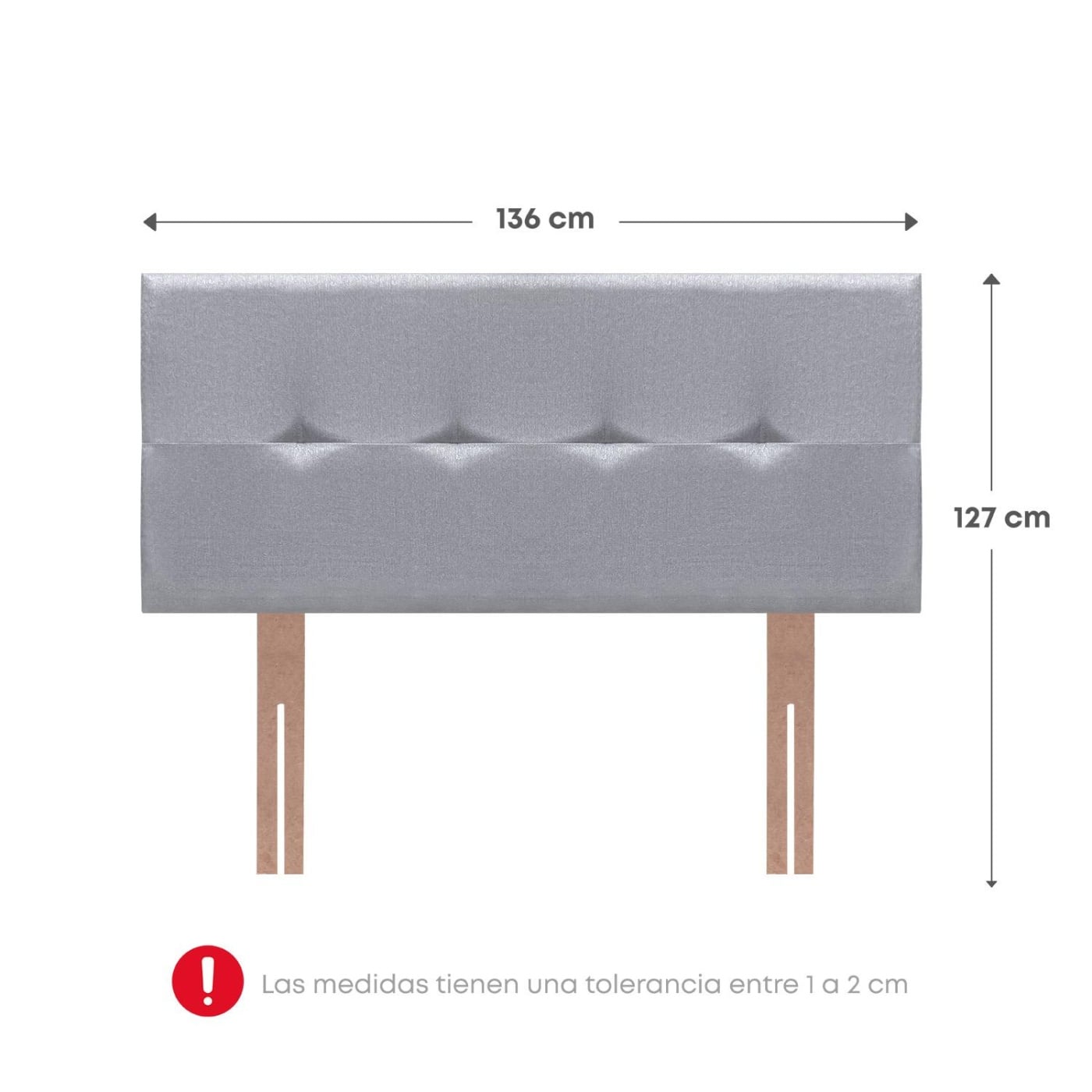 CABECERA RIZZOLI VESUBIO 2 PLAZAS PLATA - 2