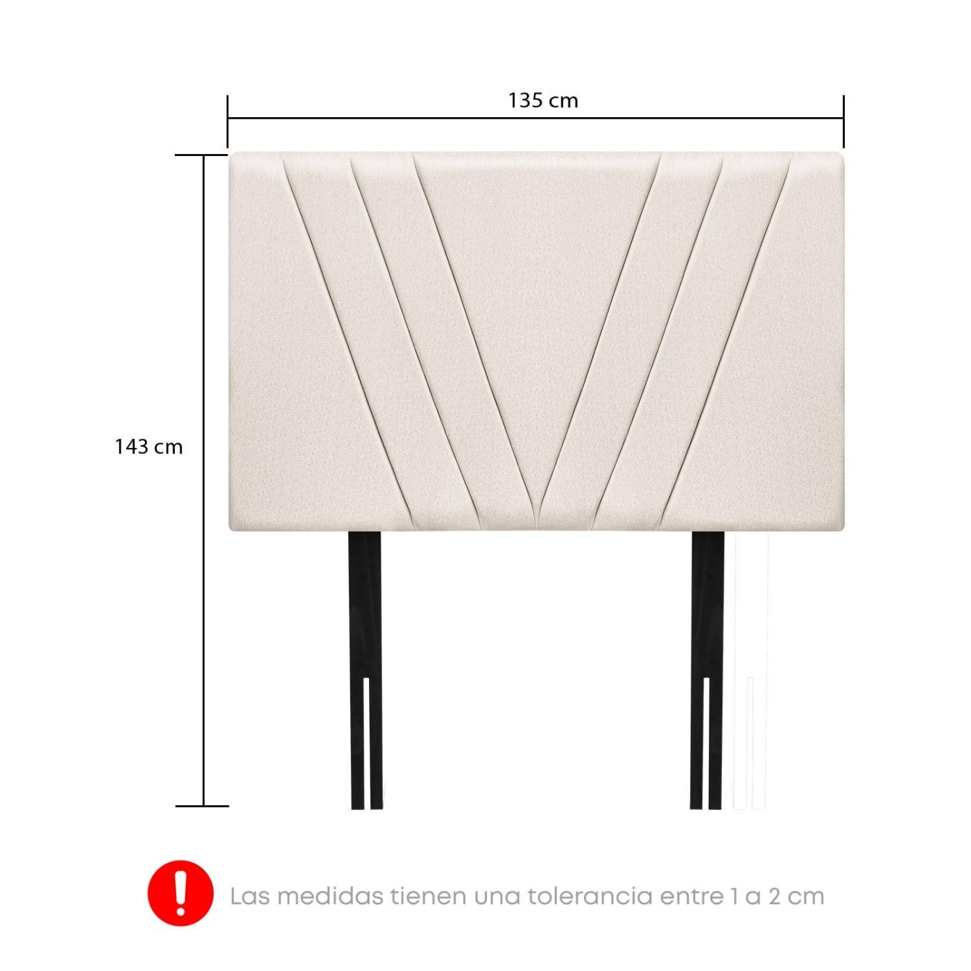 CABECERA RIZZOLI NÁPOLES 2 PLAZAS BEIGE - 2