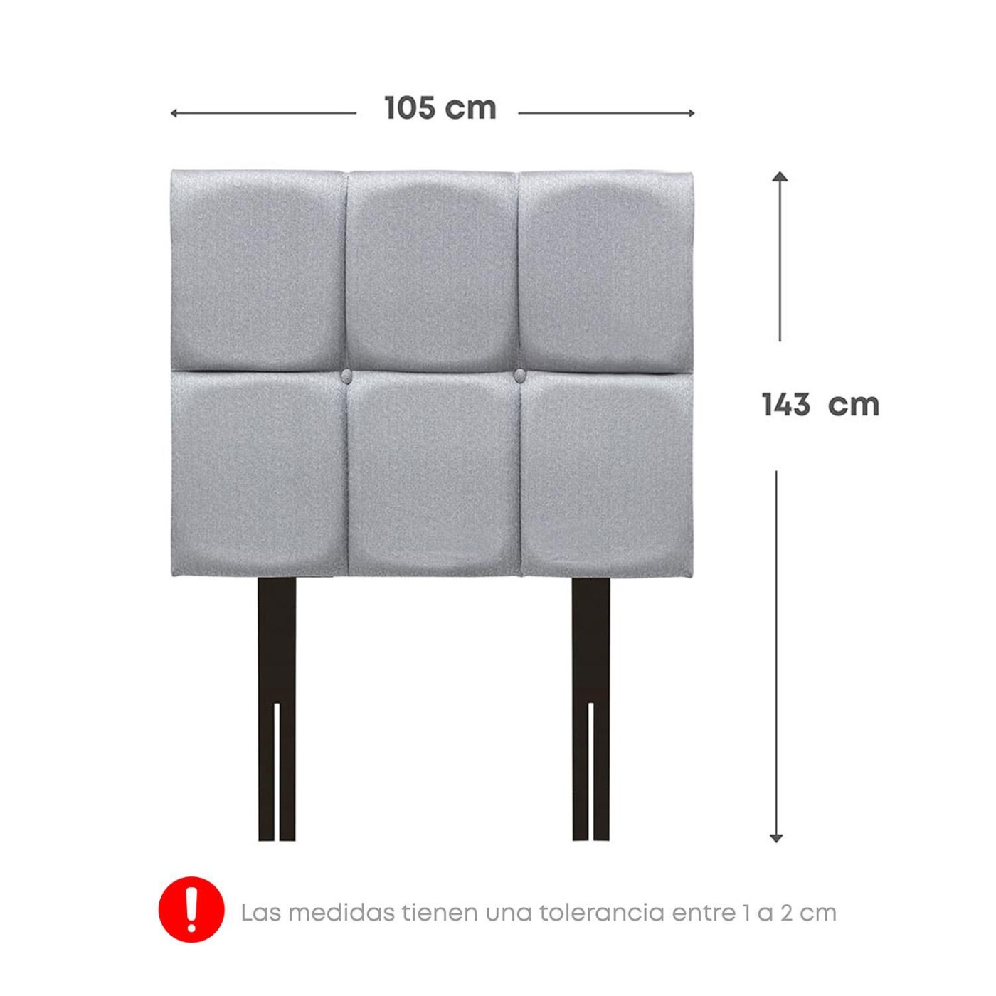CABECERA RIZZOLI NÁPOLES CUADROS 1.5 PLAZAS PLATA - 2