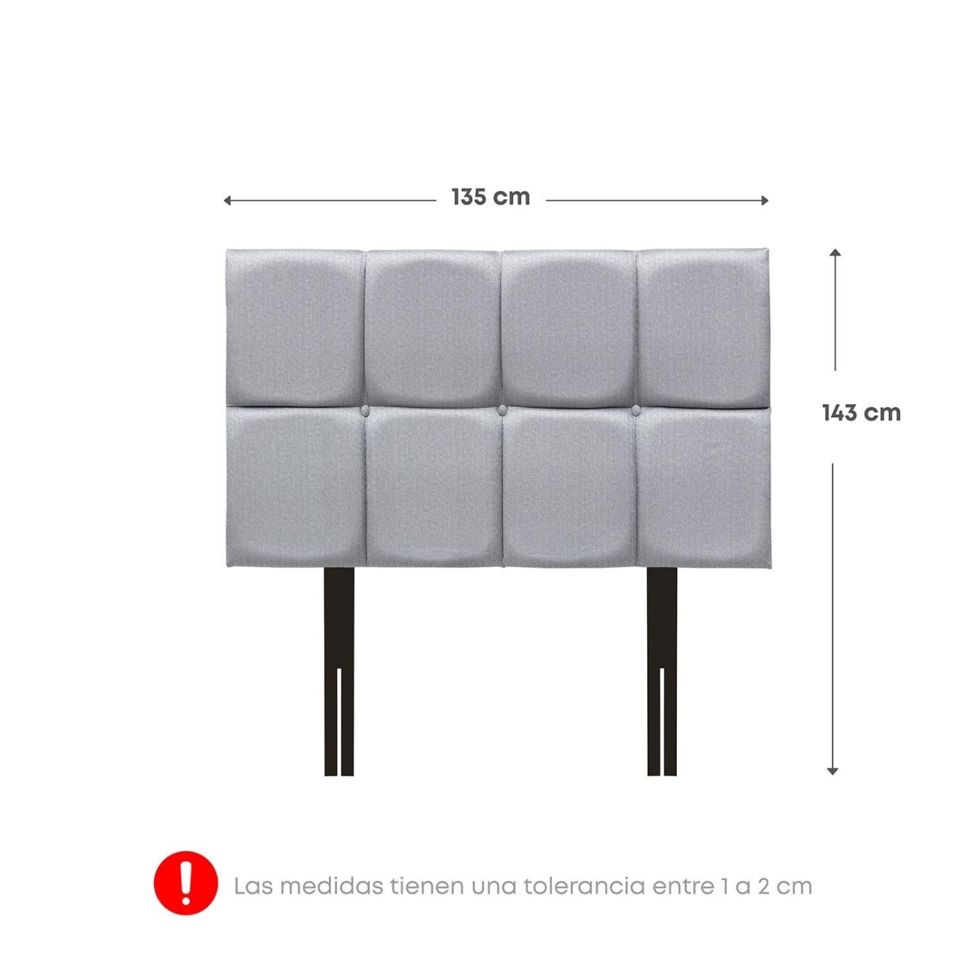 CABECERA RIZZOLI NÁPOLES CUADROS 2 PLAZAS PLATA - 2