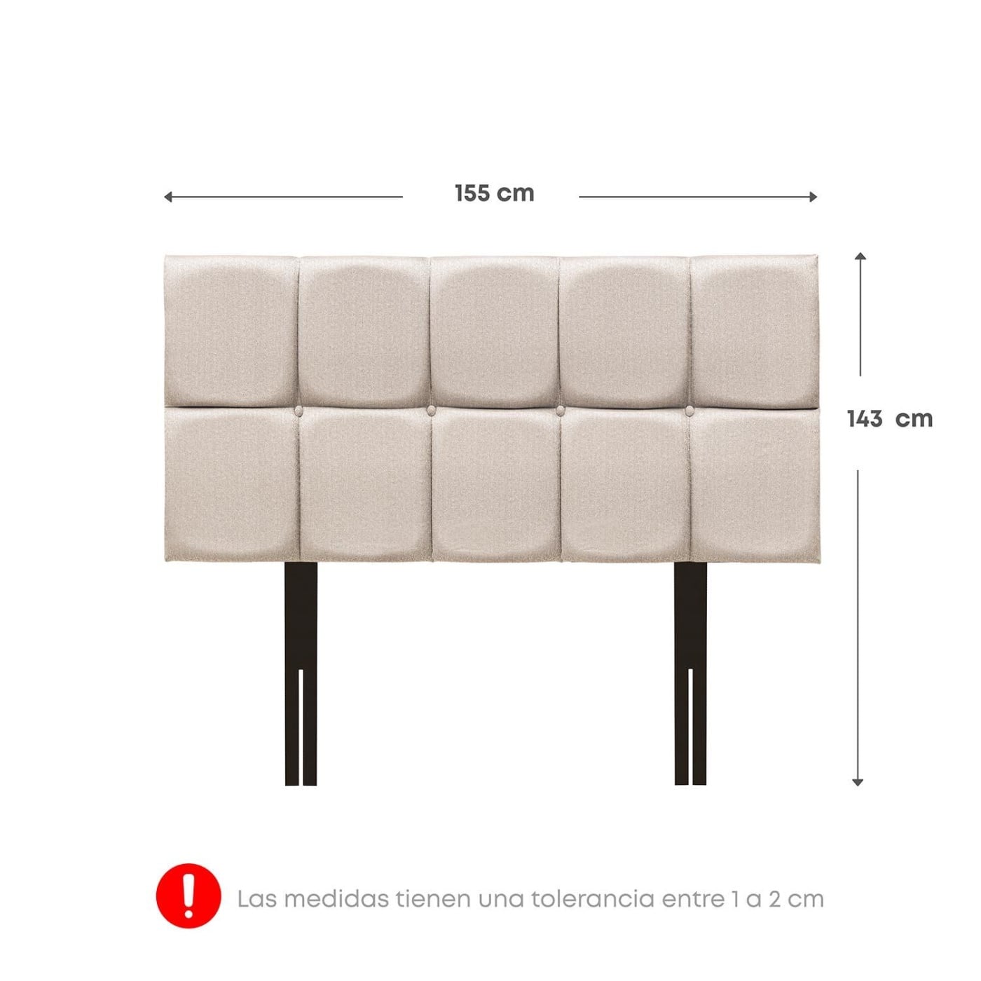 CABECERA RIZZOLI NÁPOLES CUADROS QUEEN BEIGE - 2