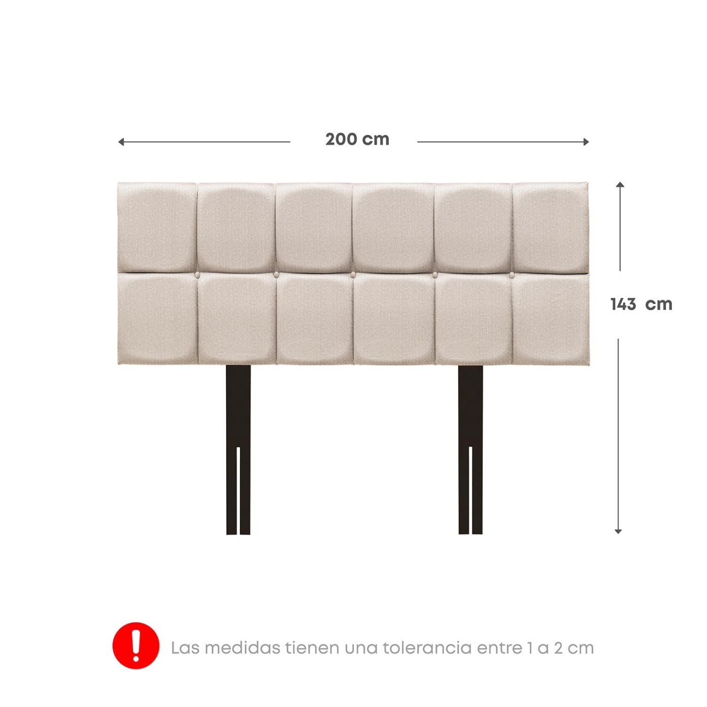 CABECERA RIZZOLI NÁPOLES CUADROS KING BEIGE - 2