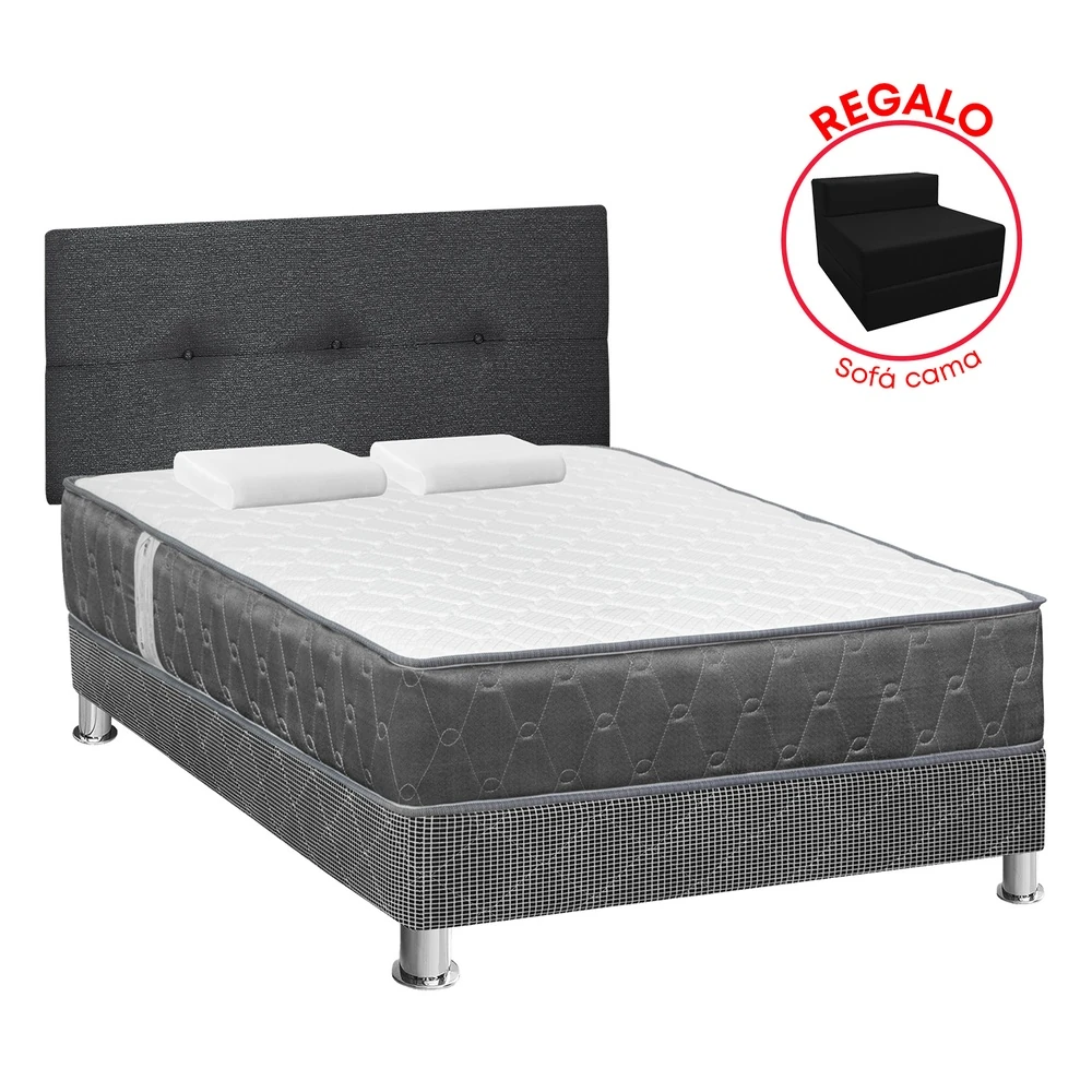 DORMITORIO AMERICANO FORLI ACQUA 2 PLAZAS GRAFITO + SOFÁ CAMA - 2