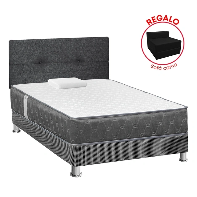 DORMITORIO AMERICANO FORLI ACQUA 1.5 PLAZAS GRAFITO + SOFÁ CAMA - 2