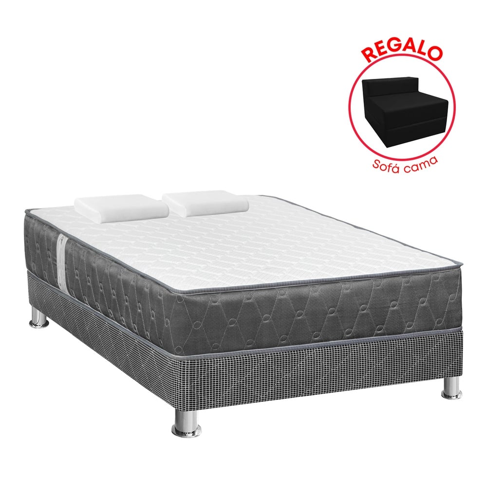 CAMA AMERICANA FORLI ACQUA 2 PLAZAS GRAFITO + SOFÁ CAMA - 1