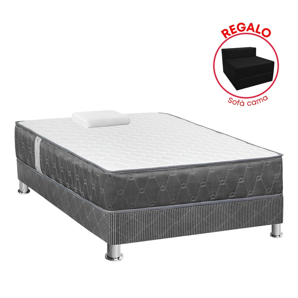 CAMA AMERICANA FORLI ACQUA 1.5 PLAZAS GRAFITO + SOFÁ CAMA - 1
