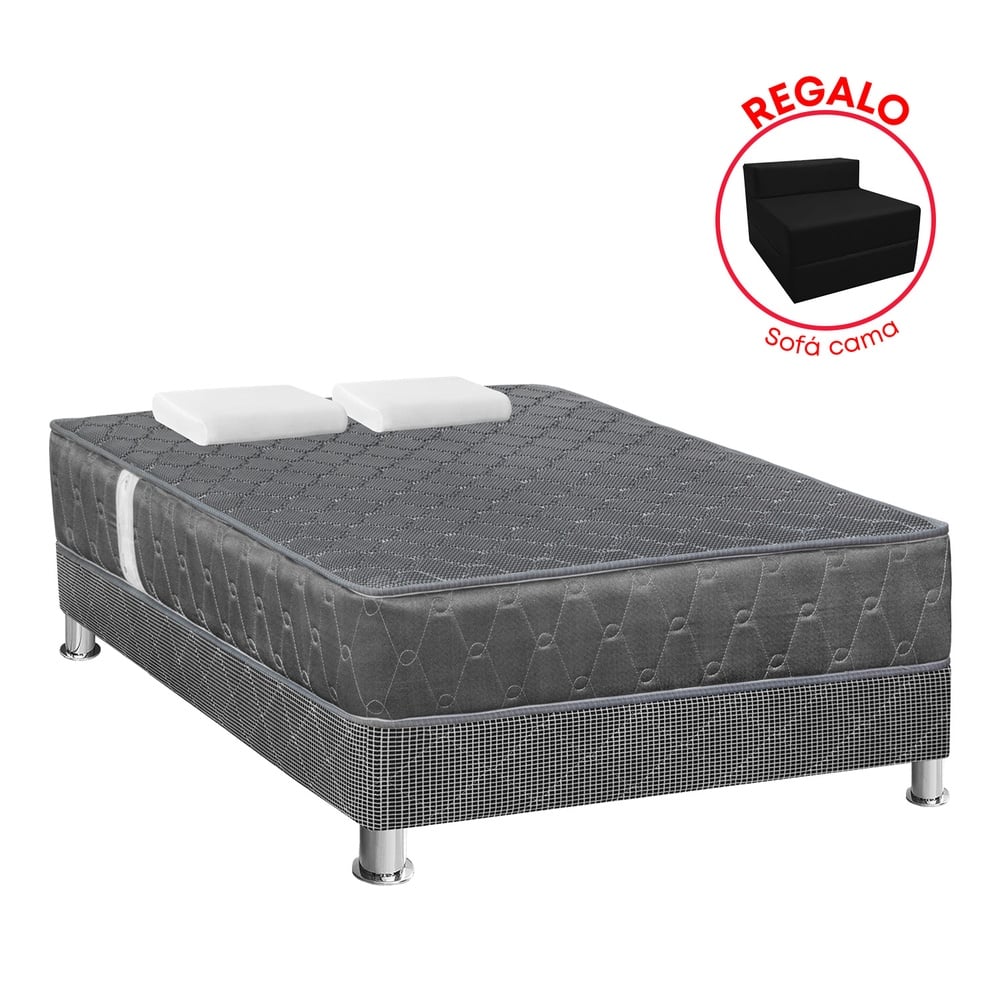 CAMA AMERICANA FORLI ACQUA 2 PLAZAS GRAFITO + SOFÁ CAMA - 1