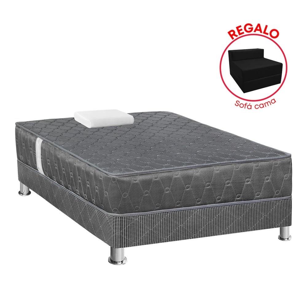 CAMA AMERICANA FORLI ACQUA 1.5 PLAZAS GRAFITO + SOFÁ CAMA - 1