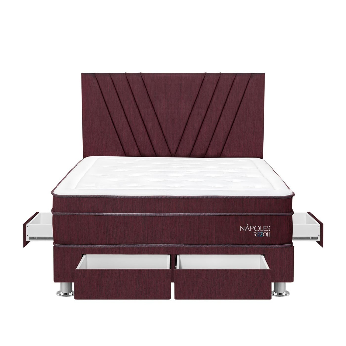 DORMITORIO AMERICANO RIZZOLI NÁPOLES QUEEN CON CAJONES GUINDA - 2