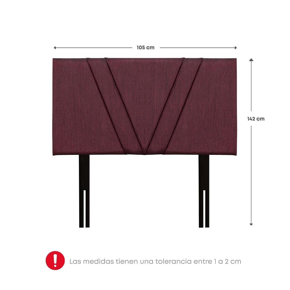 DORMITORIO BOXET RIZZOLI NÁPOLES 1.5 PLAZAS GUINDA + ZAPATERA - 7
