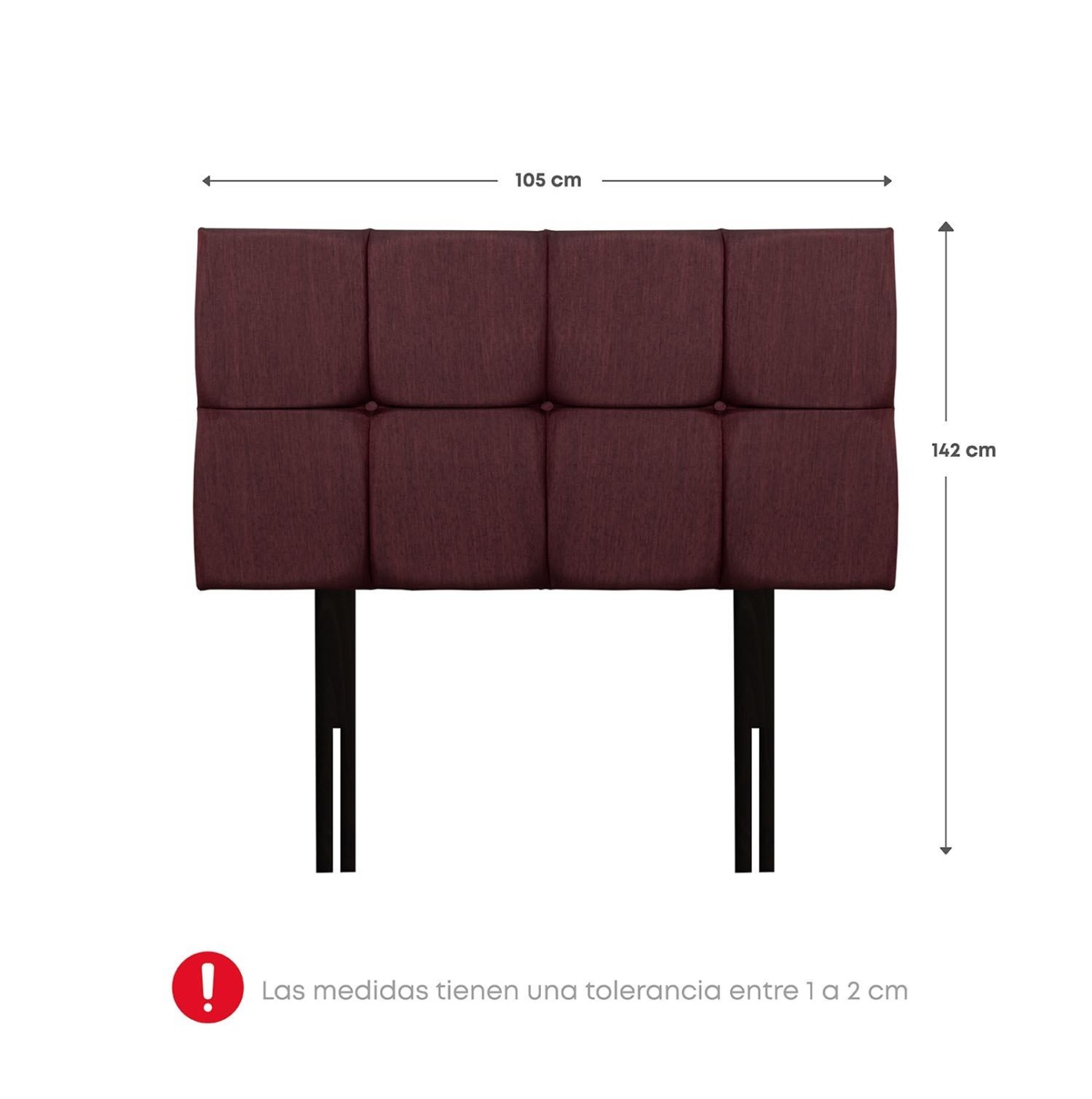 DORMITORIO EUROPEO RIZZOLI NÁPOLES 1.5 PLAZAS GUINDA GUINDA - 7