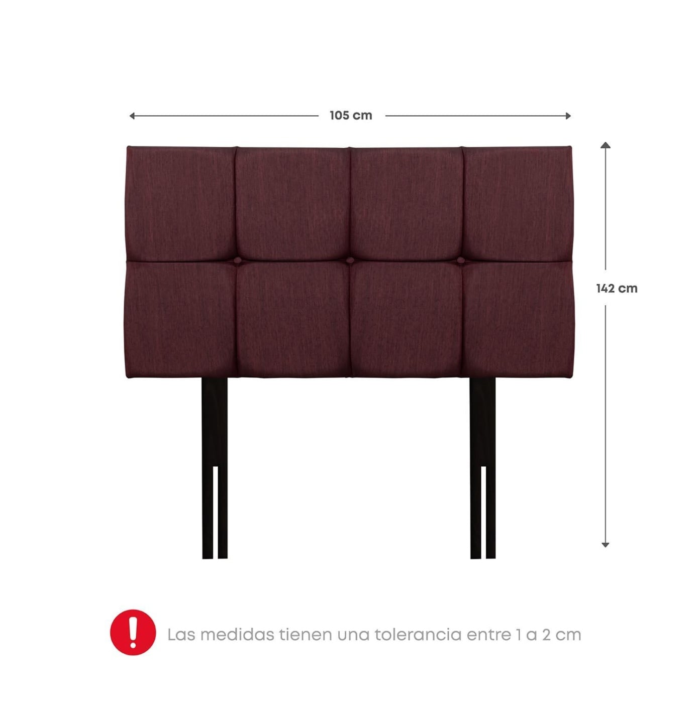 DORMITORIO BOXET RIZZOLI NÁPOLES 1.5 PLAZAS GUINDA - 7