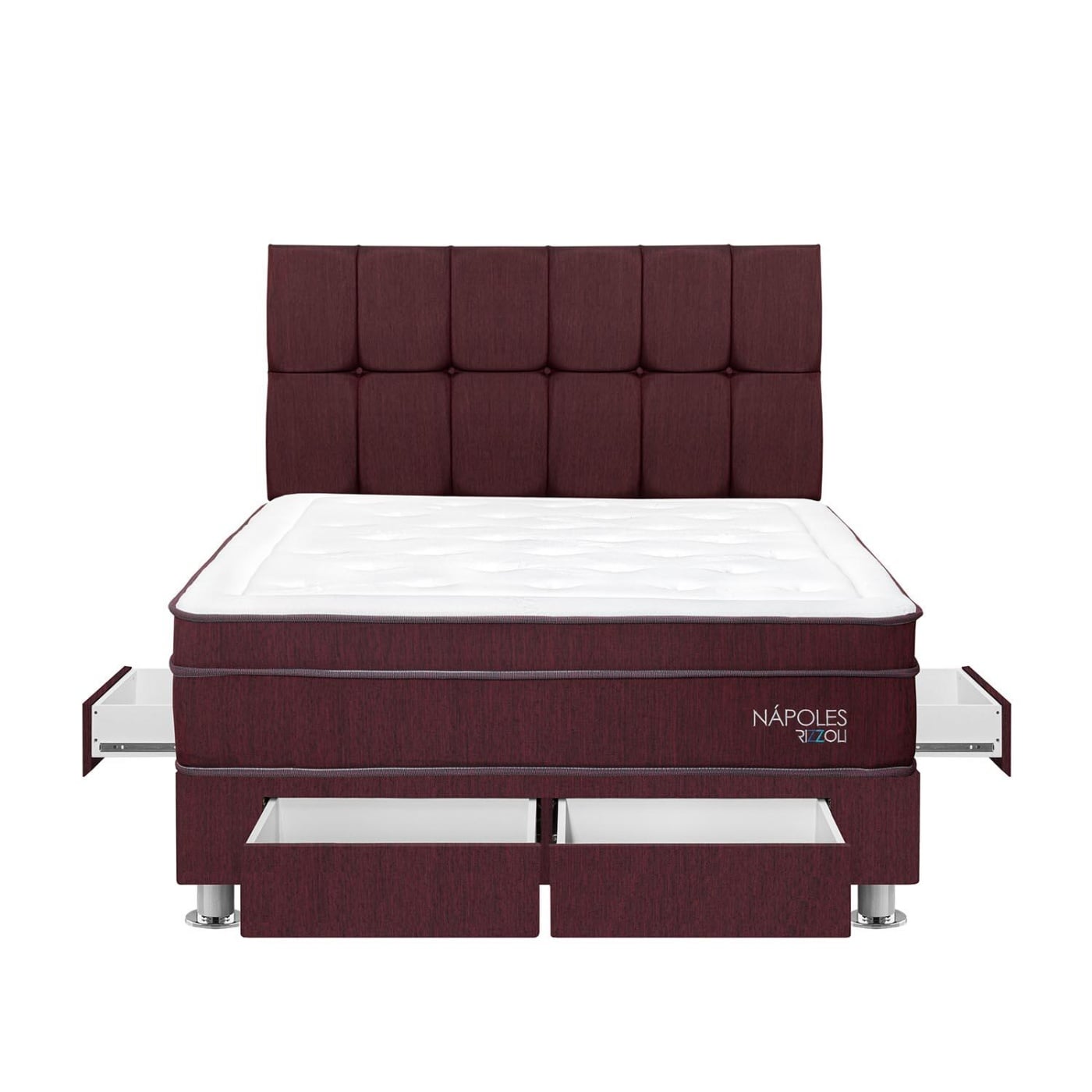 DORMITORIO AMERICANO RIZZOLI NÁPOLES QUEEN CON CAJONES GUINDA - 2