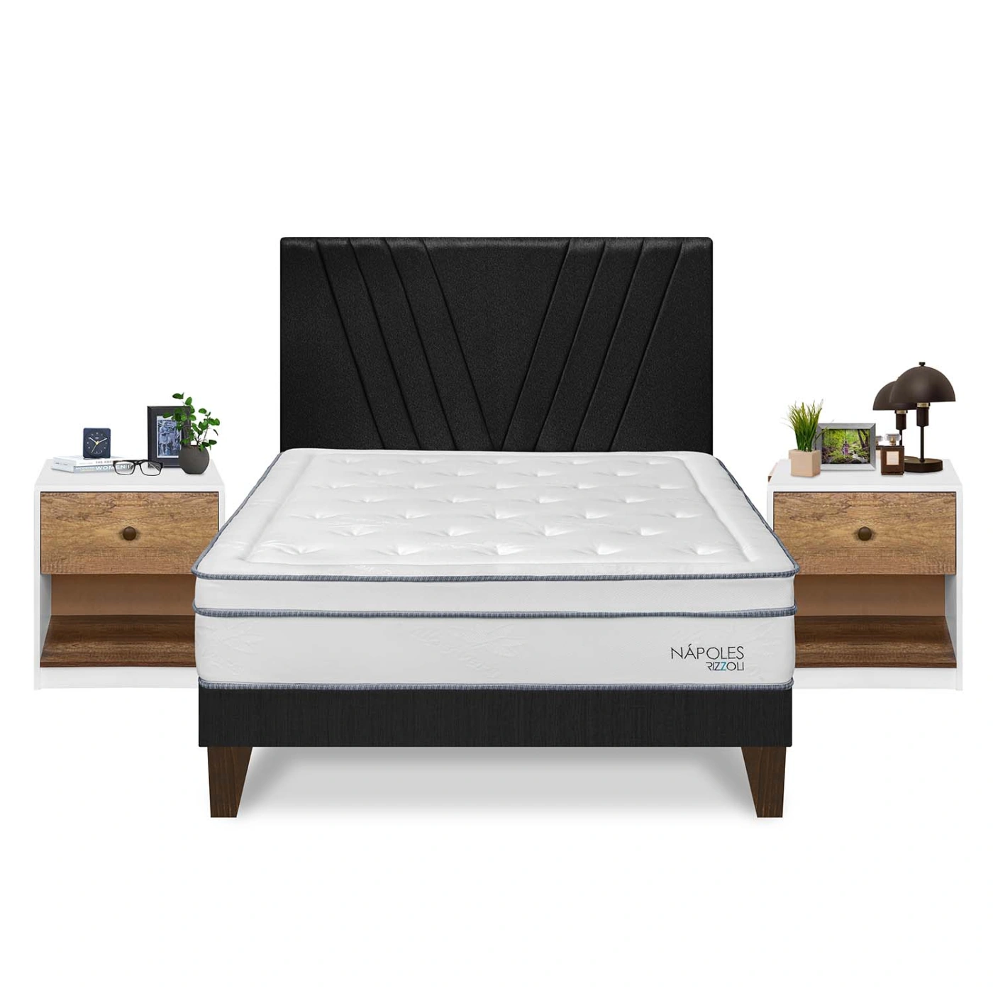 DORMITORIO EUROPEO RIZZOLI NAPOLES QUEEN + VELADOR MUNDIAL - 1