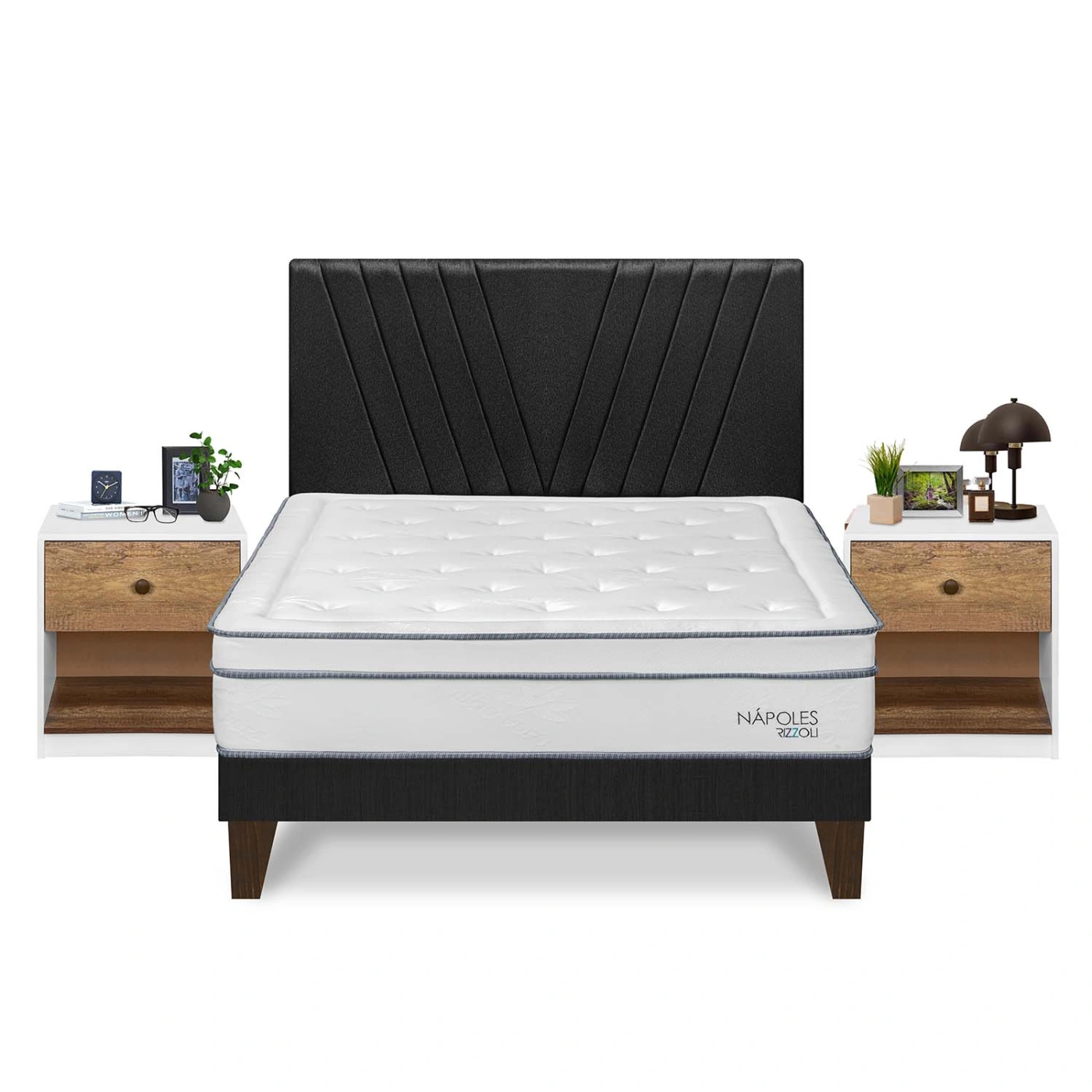 DORMITORIO EUROPEO RIZZOLI NAPOLES KING + VELADOR MUNDIAL - 1