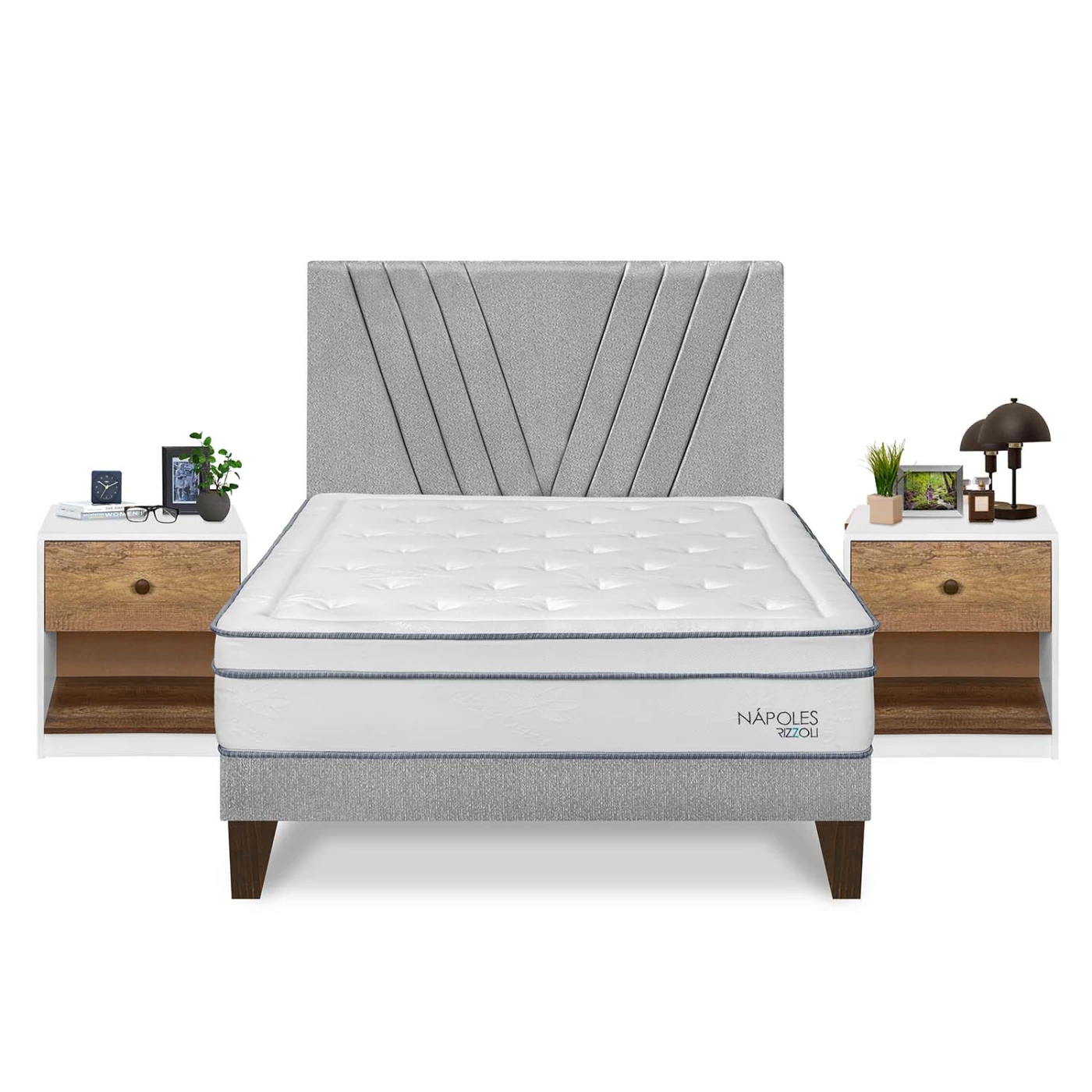 DORMITORIO EUROPEO RIZZOLI NAPOLES QUEEN + VELADOR MUNDIAL - 1