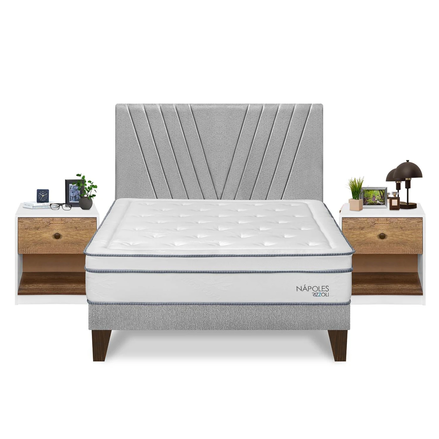 DORMITORIO EUROPEO RIZZOLI NAPOLES KING + VELADOR MUNDIAL - 1