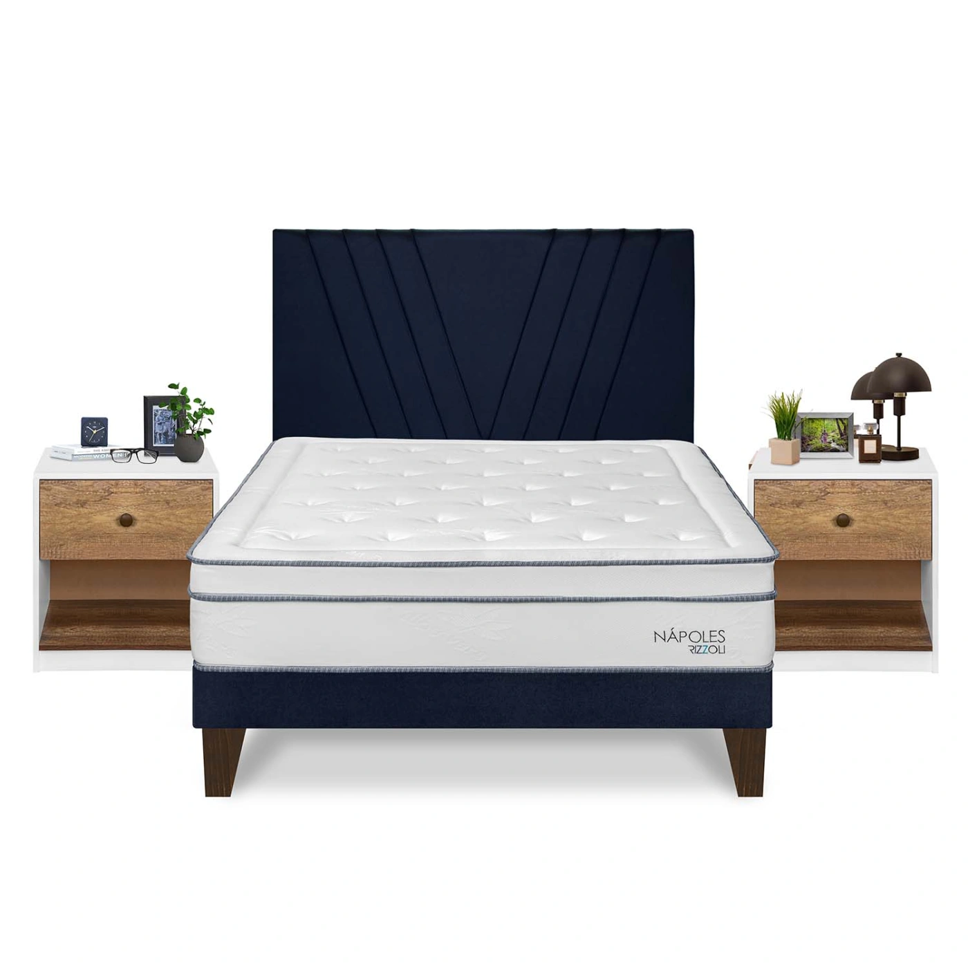 DORMITORIO EUROPEO RIZZOLI NAPOLES QUEEN + VELADOR MUNDIAL - 1