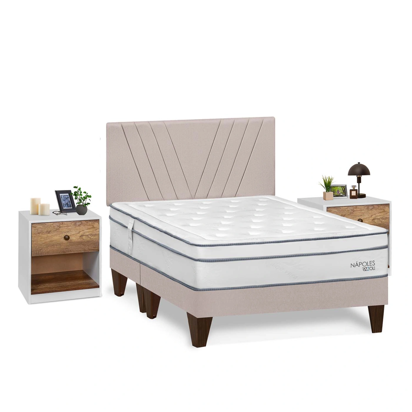 DORMITORIO EUROPEO RIZZOLI NAPOLES QUEEN + VELADOR MUNDIAL - 2