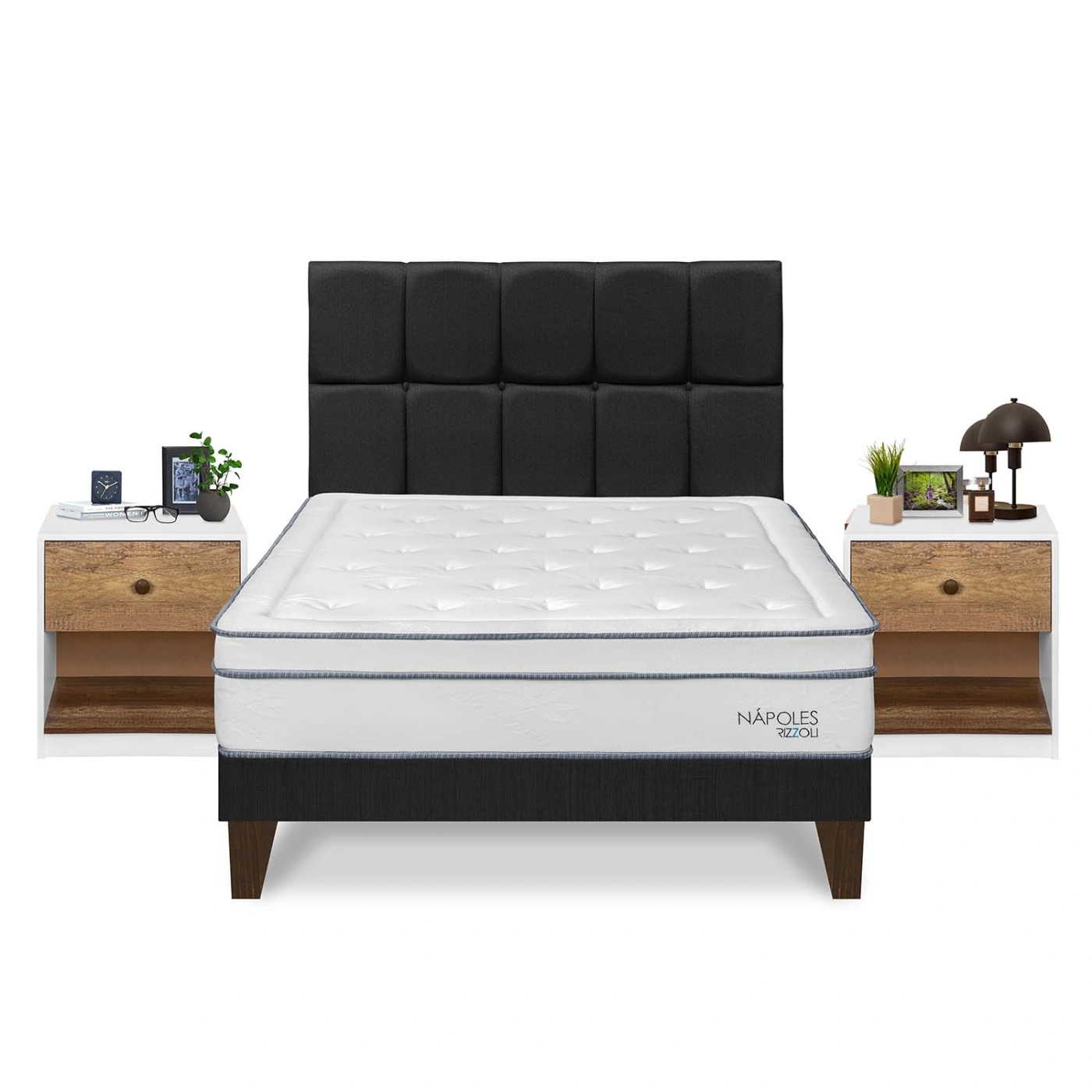 DORMITORIO EUROPEO RIZZOLI NAPOLES QUEEN + VELADOR MUNDIAL - 1