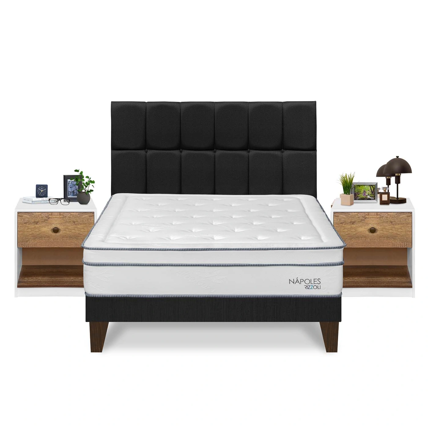 DORMITORIO EUROPEO RIZZOLI NAPOLES KING + VELADOR MUNDIAL - 1