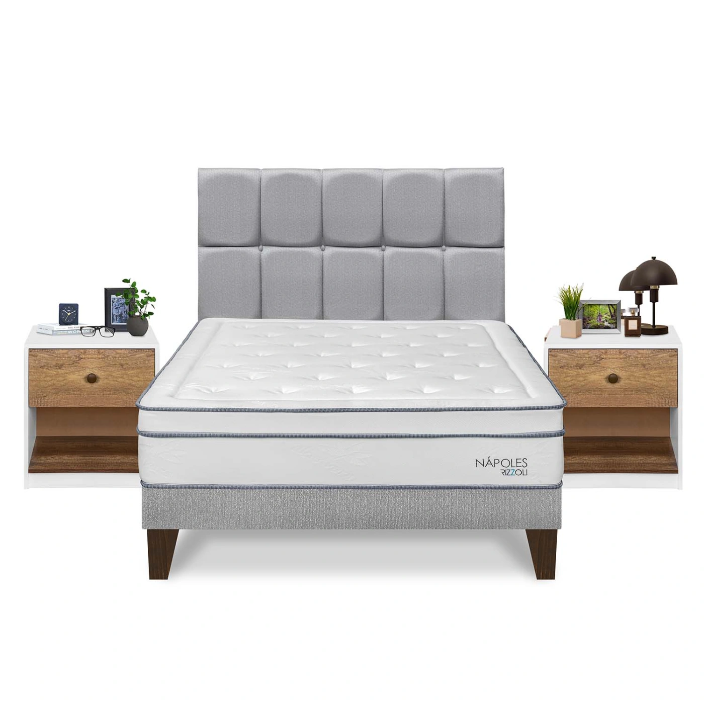 DORMITORIO EUROPEO RIZZOLI NAPOLES QUEEN + VELADOR MUNDIAL - 1