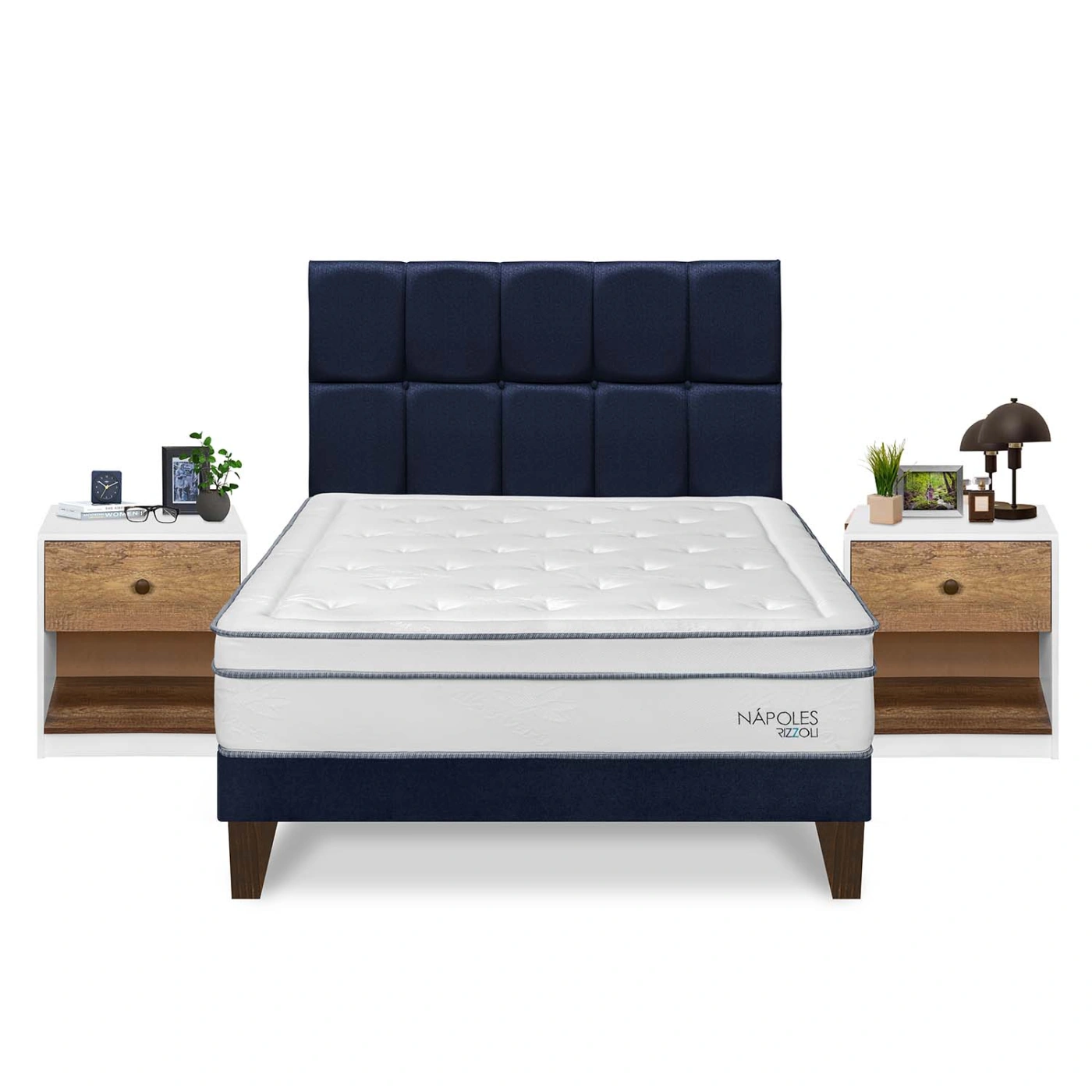 DORMITORIO EUROPEO RIZZOLI NAPOLES QUEEN + VELADOR MUNDIAL - 1