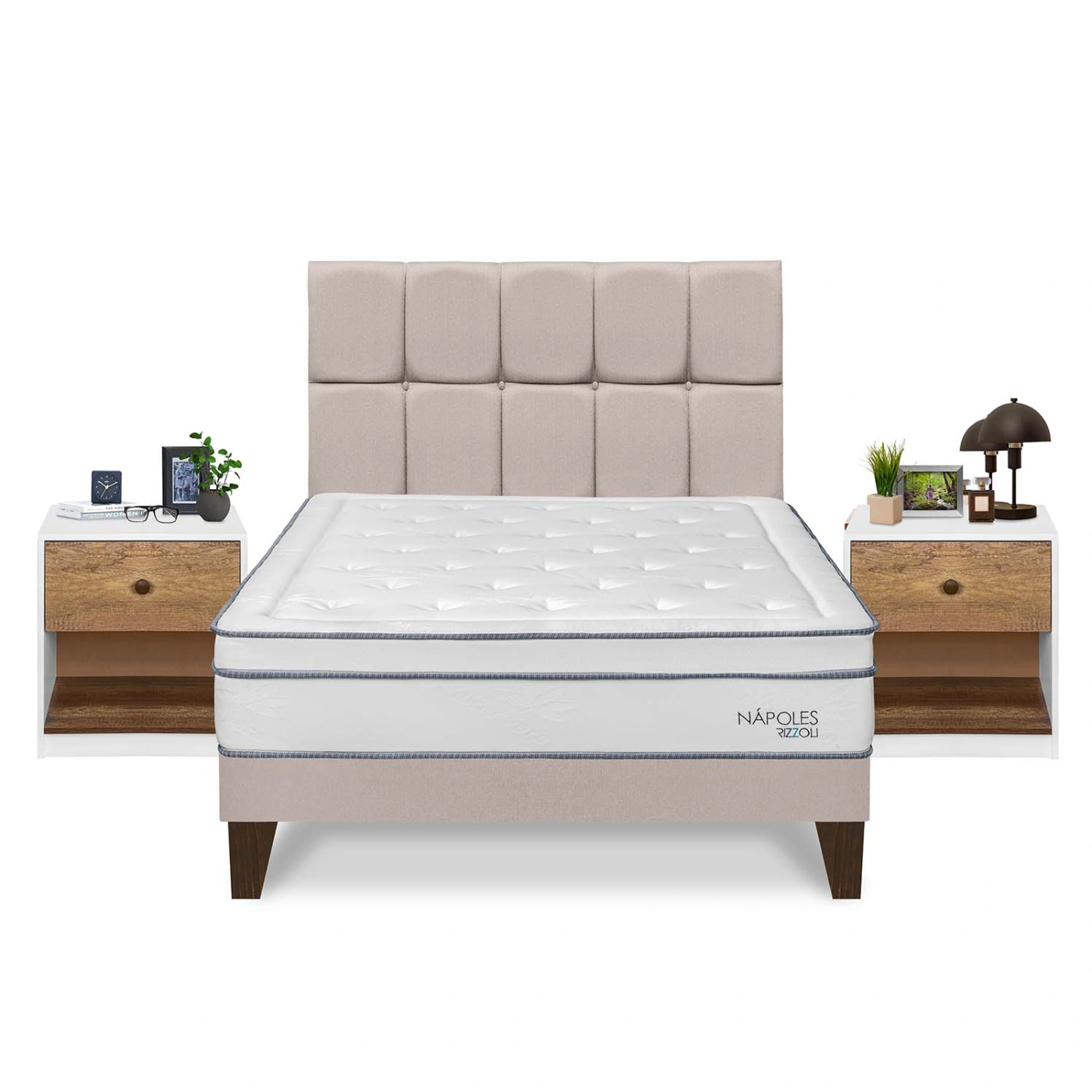 DORMITORIO EUROPEO RIZZOLI NAPOLES QUEEN + VELADOR MUNDIAL - 1