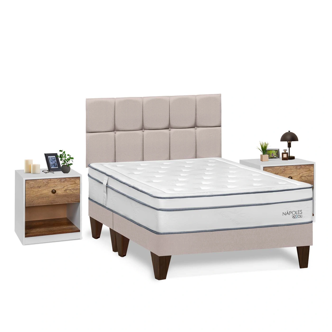 DORMITORIO EUROPEO RIZZOLI NAPOLES QUEEN + VELADOR MUNDIAL - 2