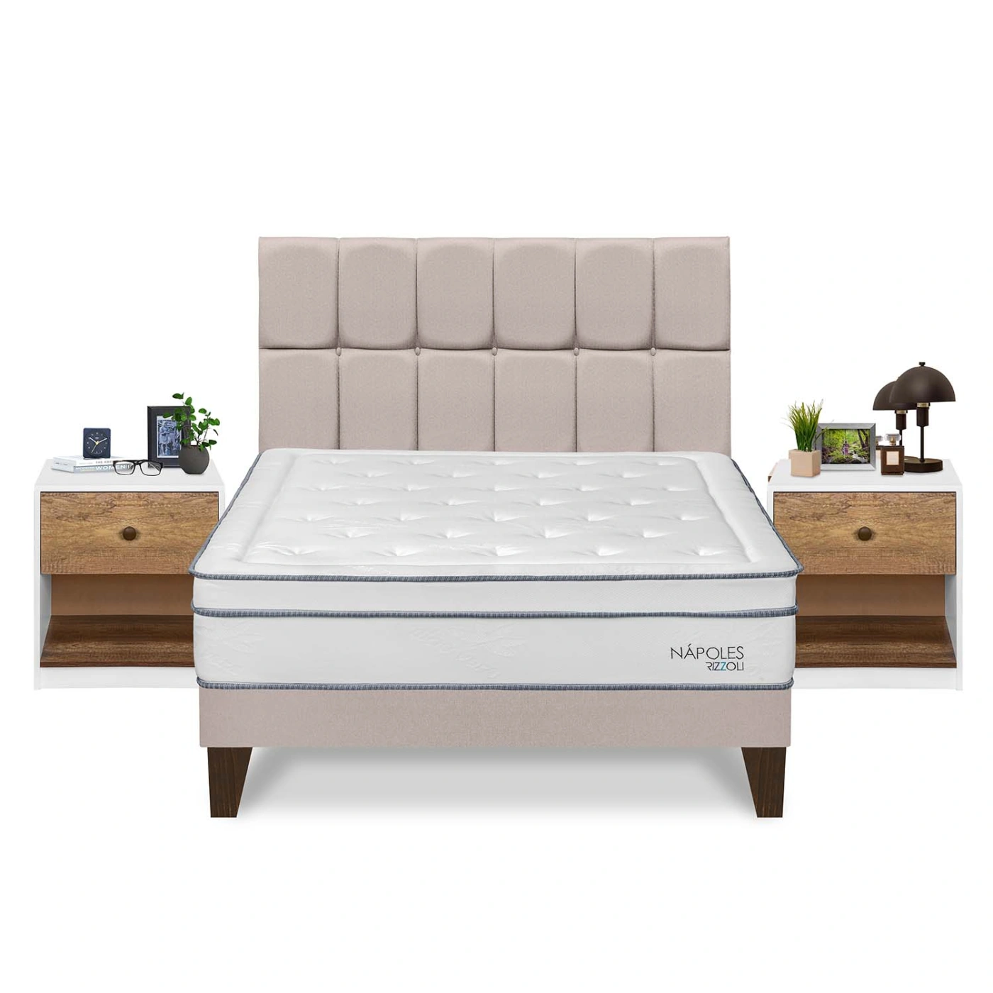 DORMITORIO EUROPEO RIZZOLI NAPOLES KING + VELADOR MUNDIAL - 1